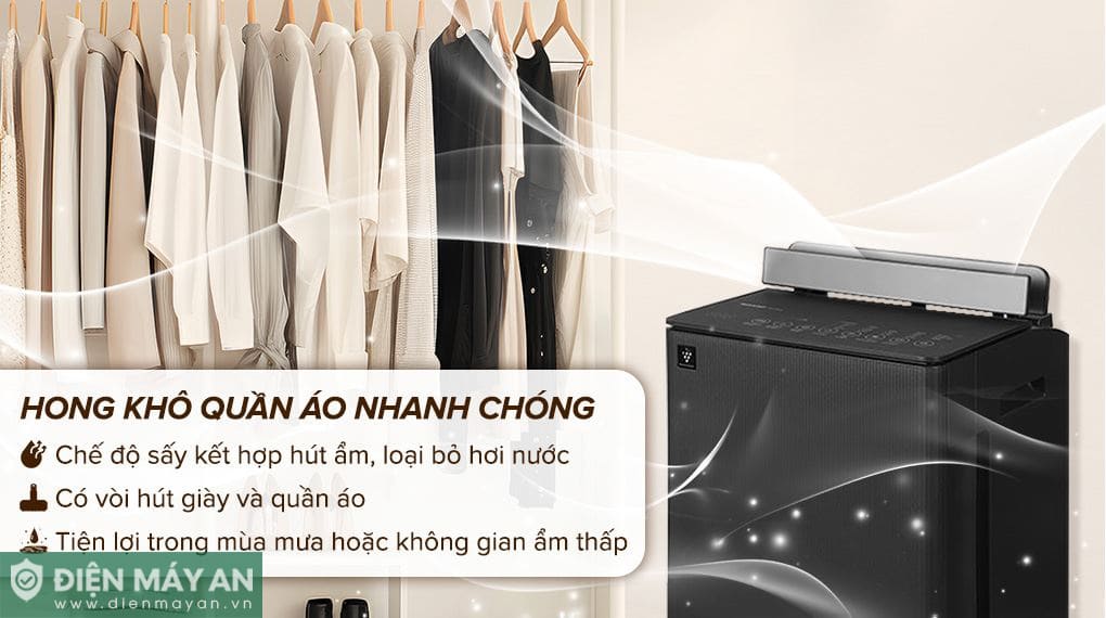 Máy lọc không khí và hút ẩm Sharp DW-T30FV-H